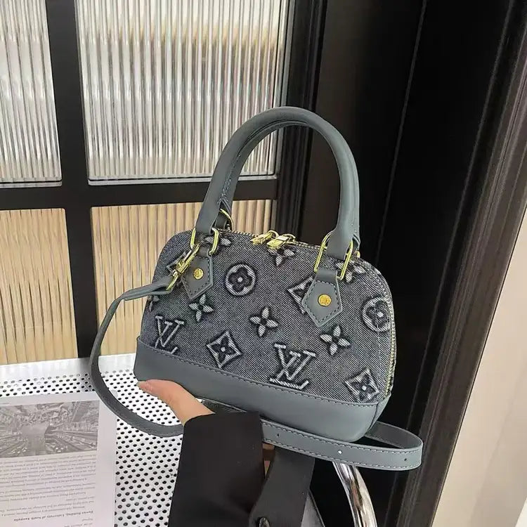 Vintage Denim Mini Torba Dome, Torebka & Torba Crossbody