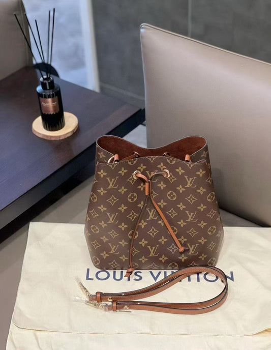 Borsa a secchiello con coulisse di lusso retrò, borsa a tracolla quotidiana