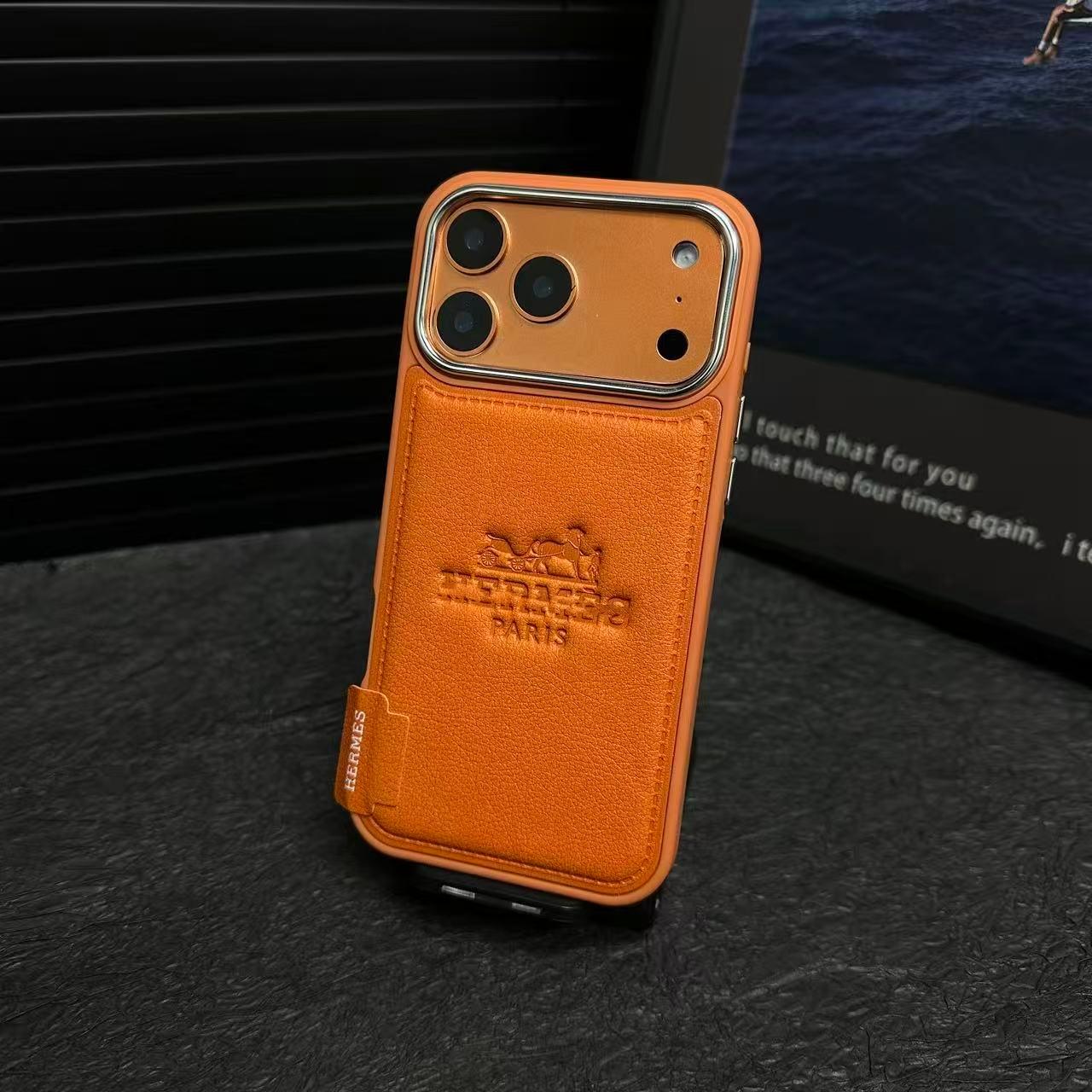 Capa flip de couro luxuosa – Proteção de lente premium