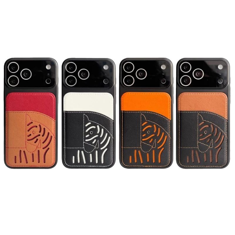 2026 Neue Premium-Leder-iPhone-Hülle mit Kartenfach – limitierte Auflage „Jahr des Pferdes“.