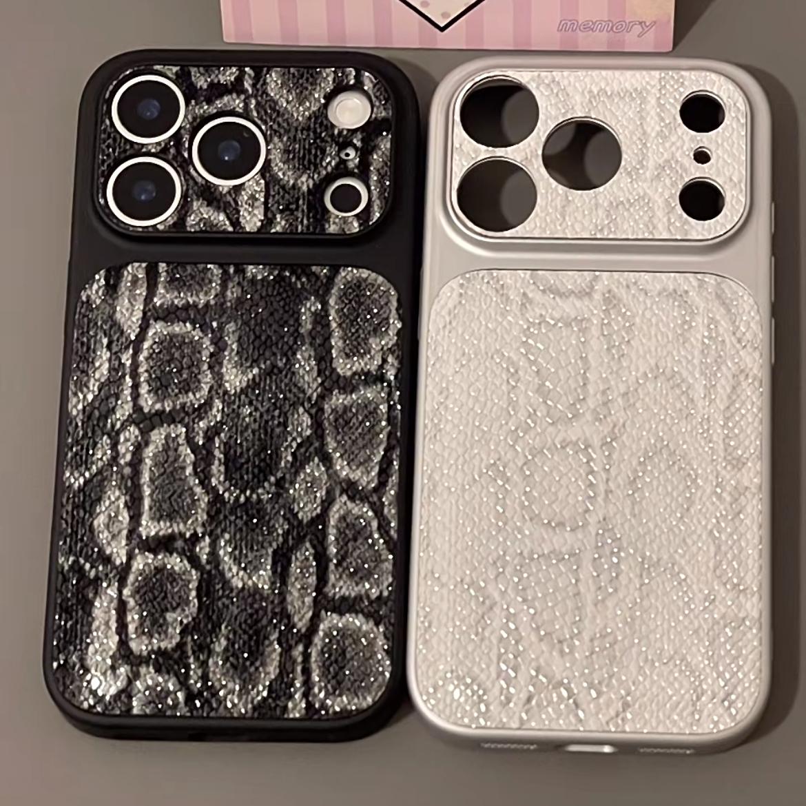 Textura de piel de serpiente de lujo Funda y vinilo para iPhone