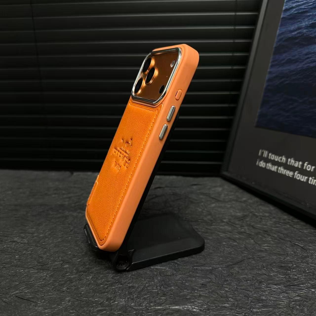 Capa flip de couro luxuosa – Proteção de lente premium