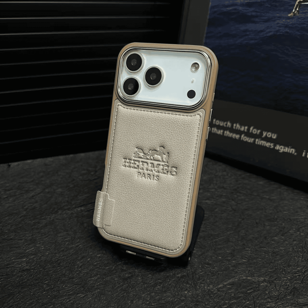 Capa flip de couro luxuosa – Proteção de lente premium