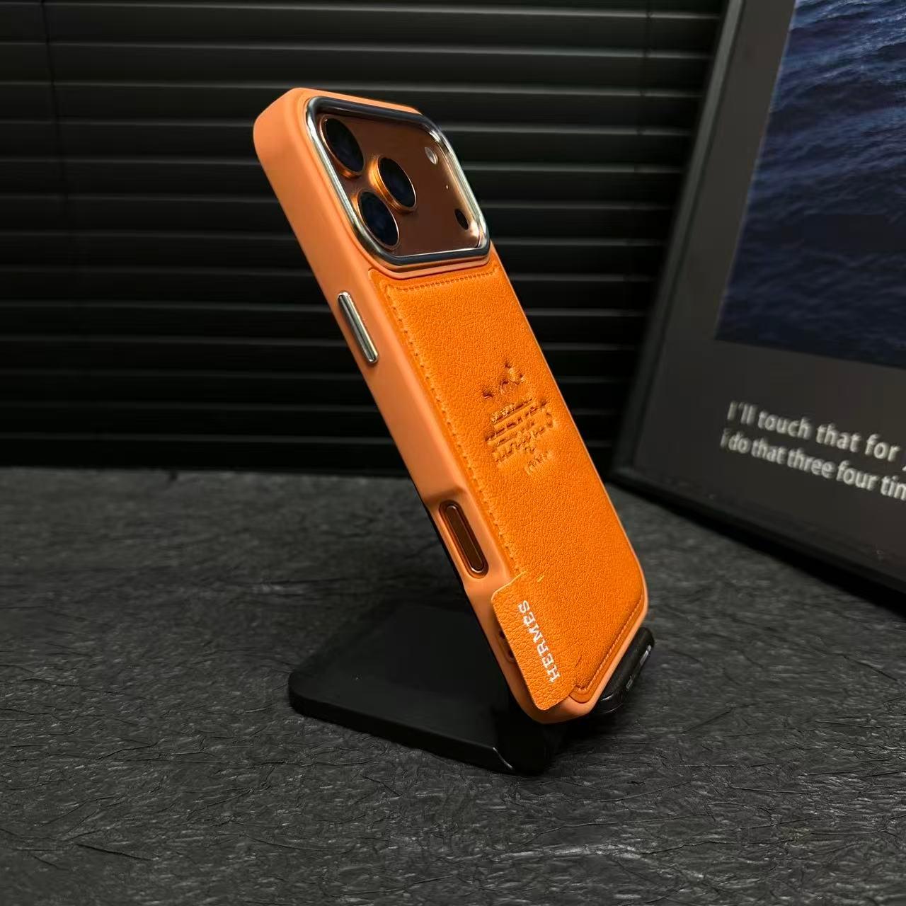Capa flip de couro luxuosa – Proteção de lente premium