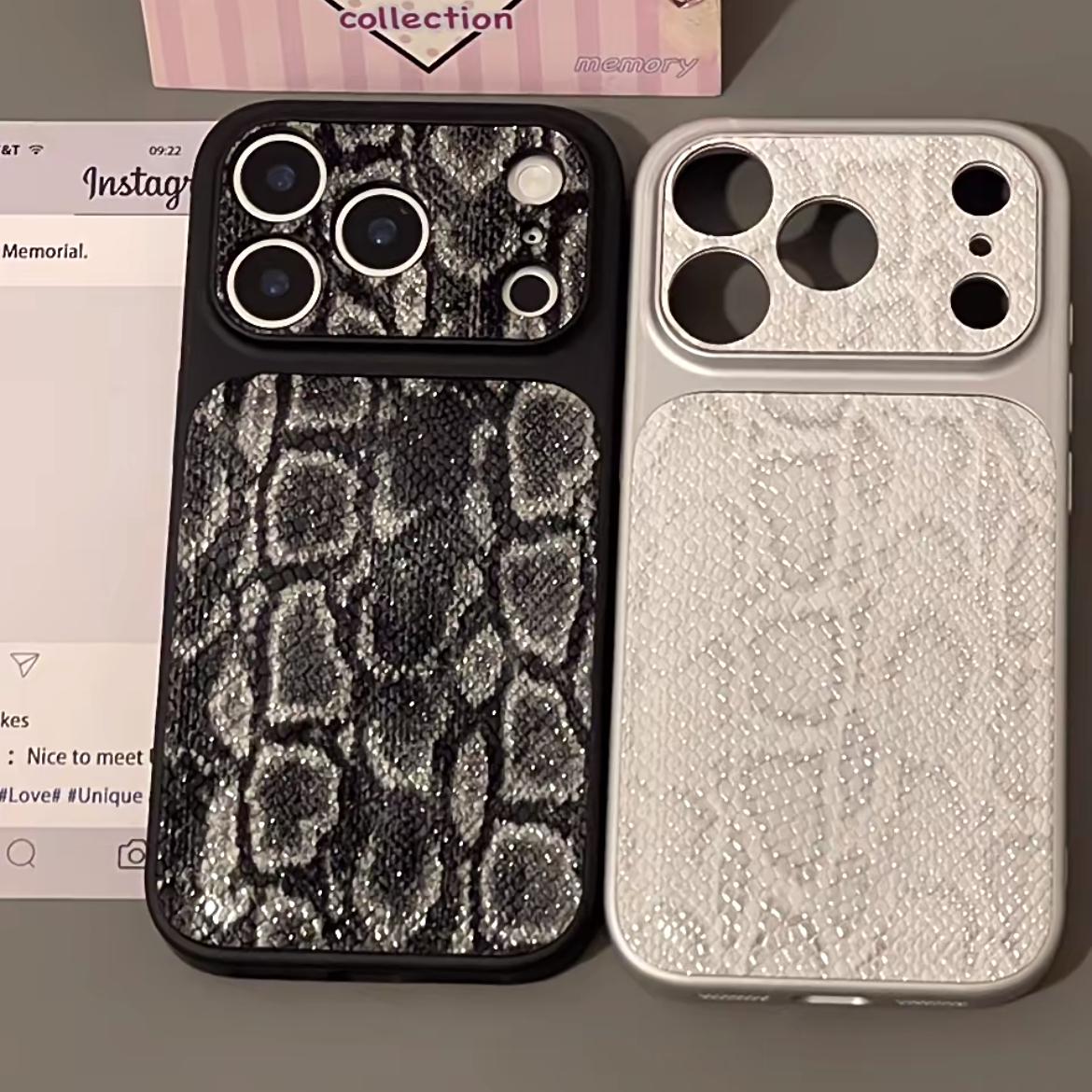 Textura de piel de serpiente de lujo Funda y vinilo para iPhone