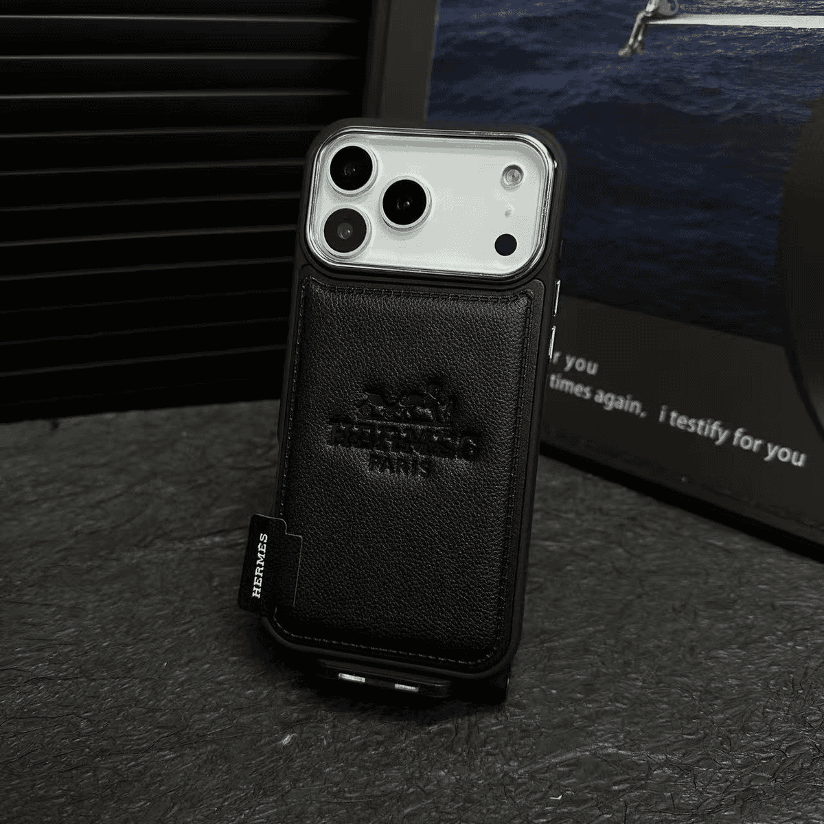 Capa flip de couro luxuosa – Proteção de lente premium
