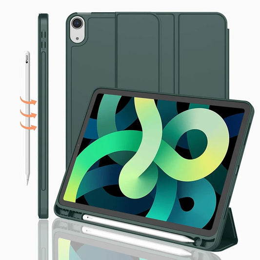 CASO DE COURO FRESCO DE VERÃO TEMA PADRÃO APPLE IPAD COM PORTA-LÁPIS