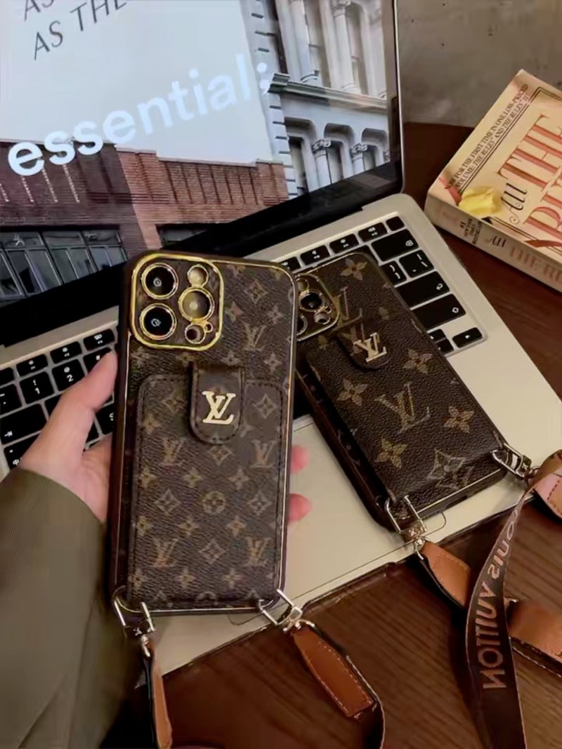 Napredna kožna torbica za iPhone s novčanikom za kartice i remenom