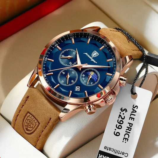 Poedagar ChronoLuxe Sport – luxusní hodinky Quartz s chronografem