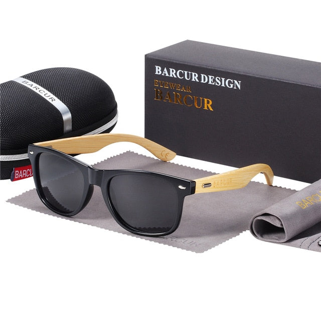 BARCUR polarizirane sunčane naočale od bambusa Muške drvene sunčane naočale Ženske marke Originalne drvene naočale Oculos de sol masculino