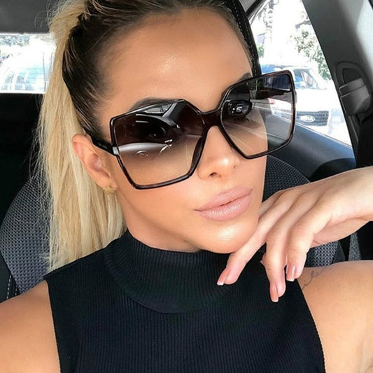 Higody Fashion Dámské nadměrné sluneční brýle Gradient Plast Značka Návrhář Dámské sluneční brýle UV400 lentes de sol mujer