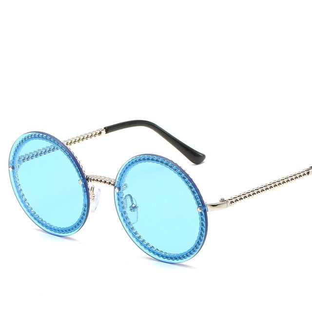 Značka Kulaté sluneční brýle Dámské Luxusní Dámské Odstíny bez obrouček Evropa Populární Ins Sluneční brýle lunettes de sol femme