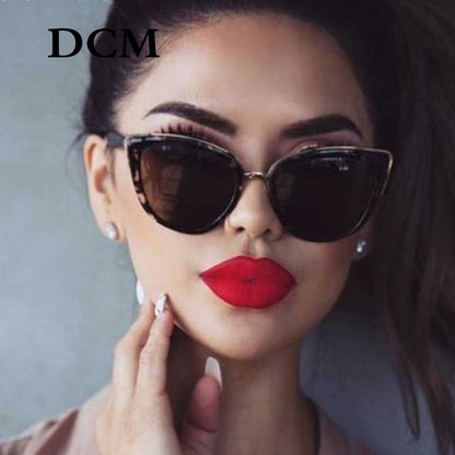 DCM Cateye 선글라스 여성 빈티지 그라디언트 안경 레트로 고양이 눈 태양 안경 여성 안경 UV400