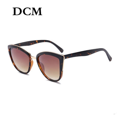 DCM Cateye 선글라스 여성 빈티지 그라디언트 안경 레트로 고양이 눈 태양 안경 여성 안경 UV400