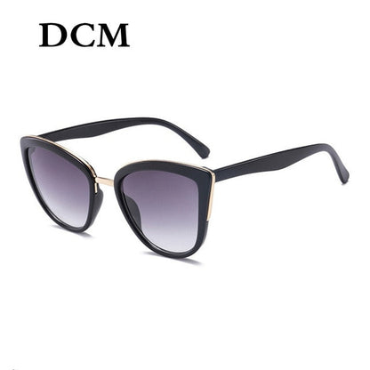DCM Cateye 선글라스 여성 빈티지 그라디언트 안경 레트로 고양이 눈 태양 안경 여성 안경 UV400