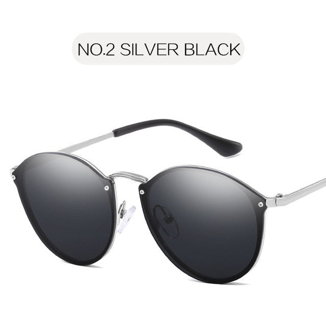 NYWOOH Cat Eye Solbriller Dame Luksus Coating Spejl Solbriller Kvinde Retro Metal Eyewear UV400