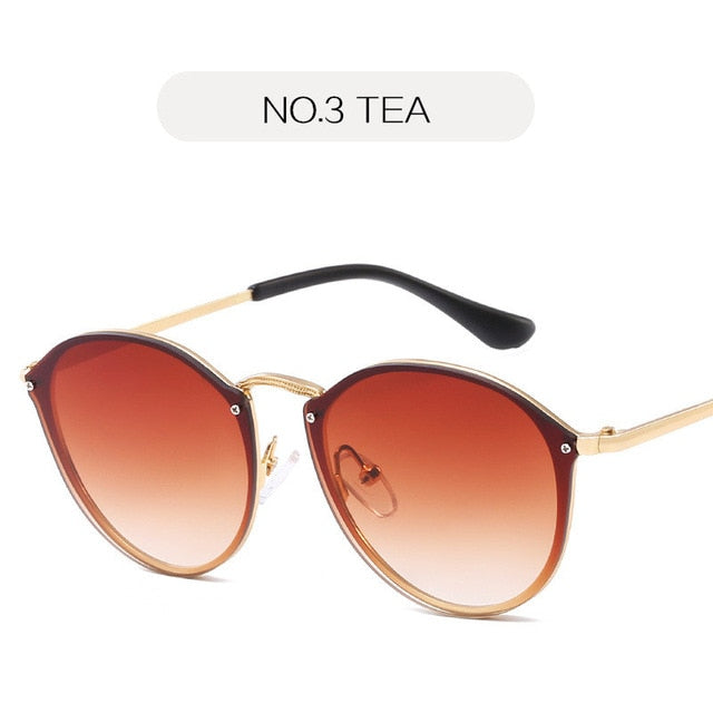 NYWOOH Cat Eye Solbriller Dame Luksus Coating Spejl Solbriller Kvinde Retro Metal Eyewear UV400