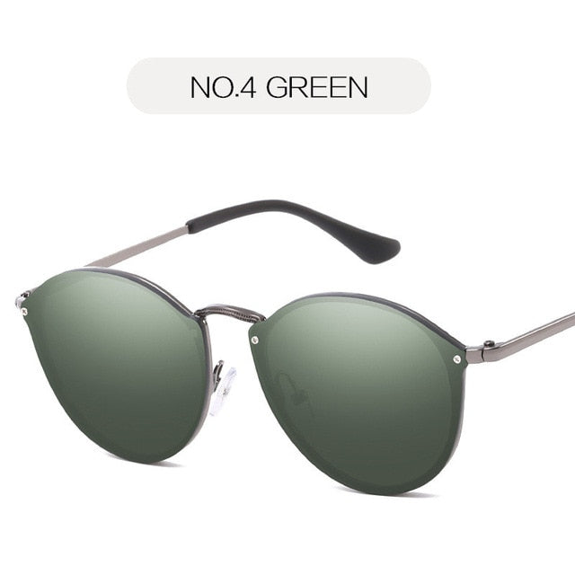 NYWOOH Cat Eye Solbriller Dame Luksus Coating Spejl Solbriller Kvinde Retro Metal Eyewear UV400
