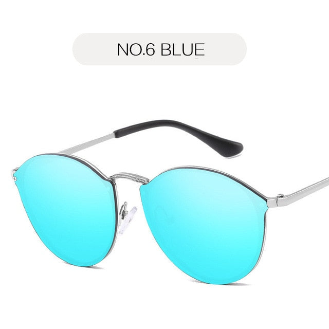 NYWOOH Cat Eye Solbriller Dame Luksus Coating Spejl Solbriller Kvinde Retro Metal Eyewear UV400