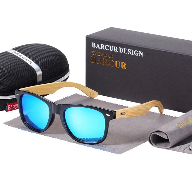 BARCUR polarizirane sunčane naočale od bambusa Muške drvene sunčane naočale Ženske marke Originalne drvene naočale Oculos de sol masculino