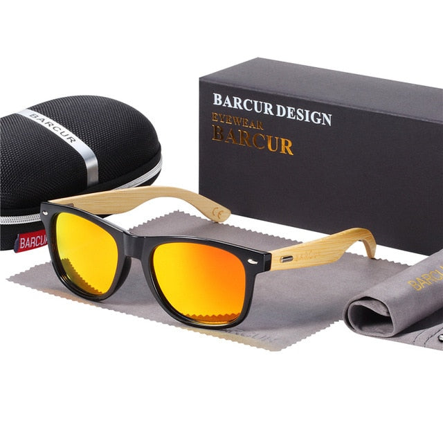 BARCUR polarizirane sunčane naočale od bambusa Muške drvene sunčane naočale Ženske marke Originalne drvene naočale Oculos de sol masculino