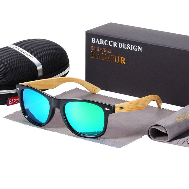BARCUR polarizirane sunčane naočale od bambusa Muške drvene sunčane naočale Ženske marke Originalne drvene naočale Oculos de sol masculino