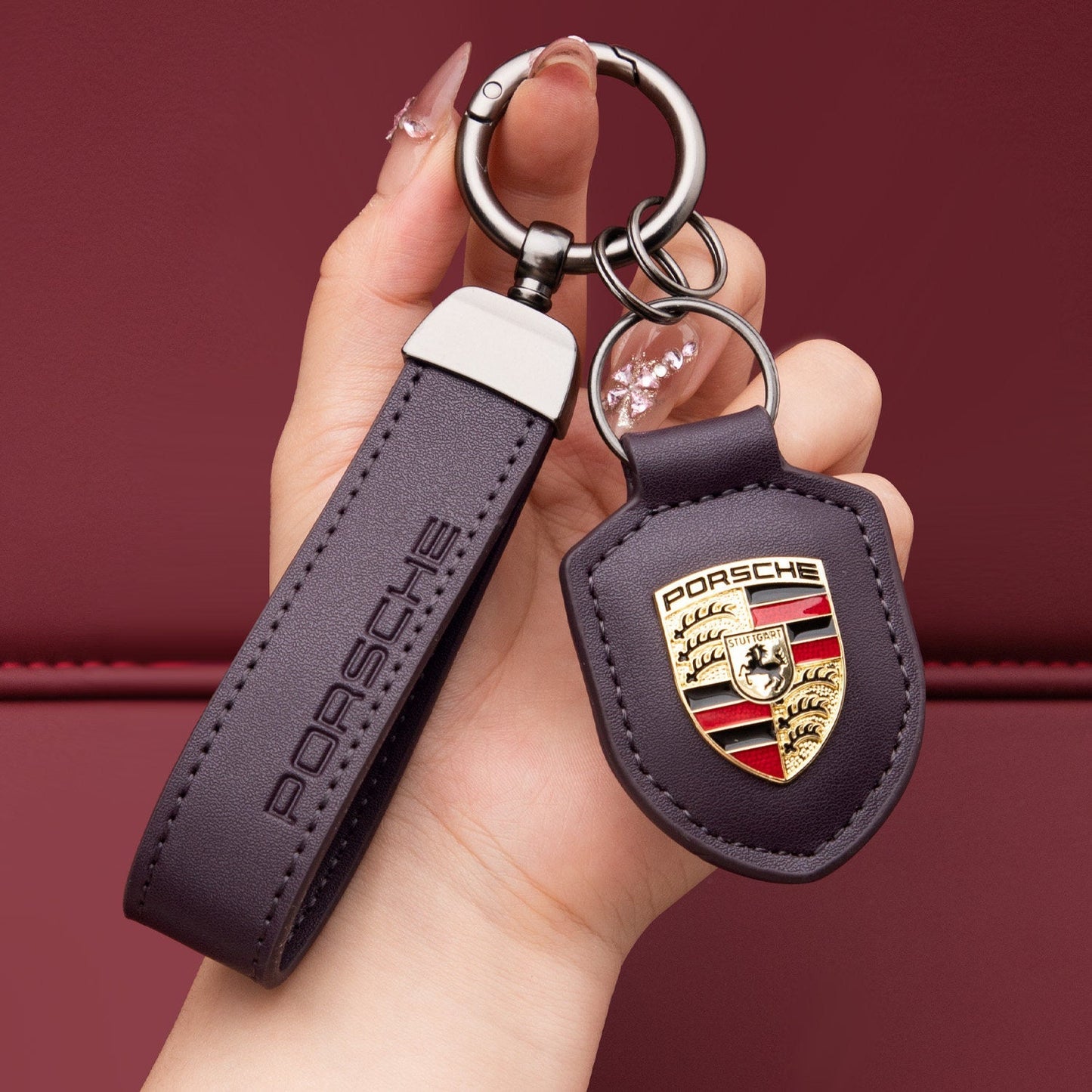 Originální kožená klíčenka Porsche