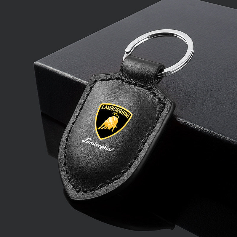 Brelok z prawdziwej skóry z herbem Lamborghini