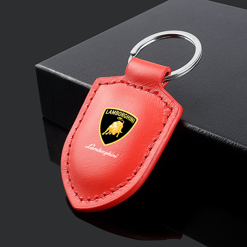 Brelok z prawdziwej skóry z herbem Lamborghini