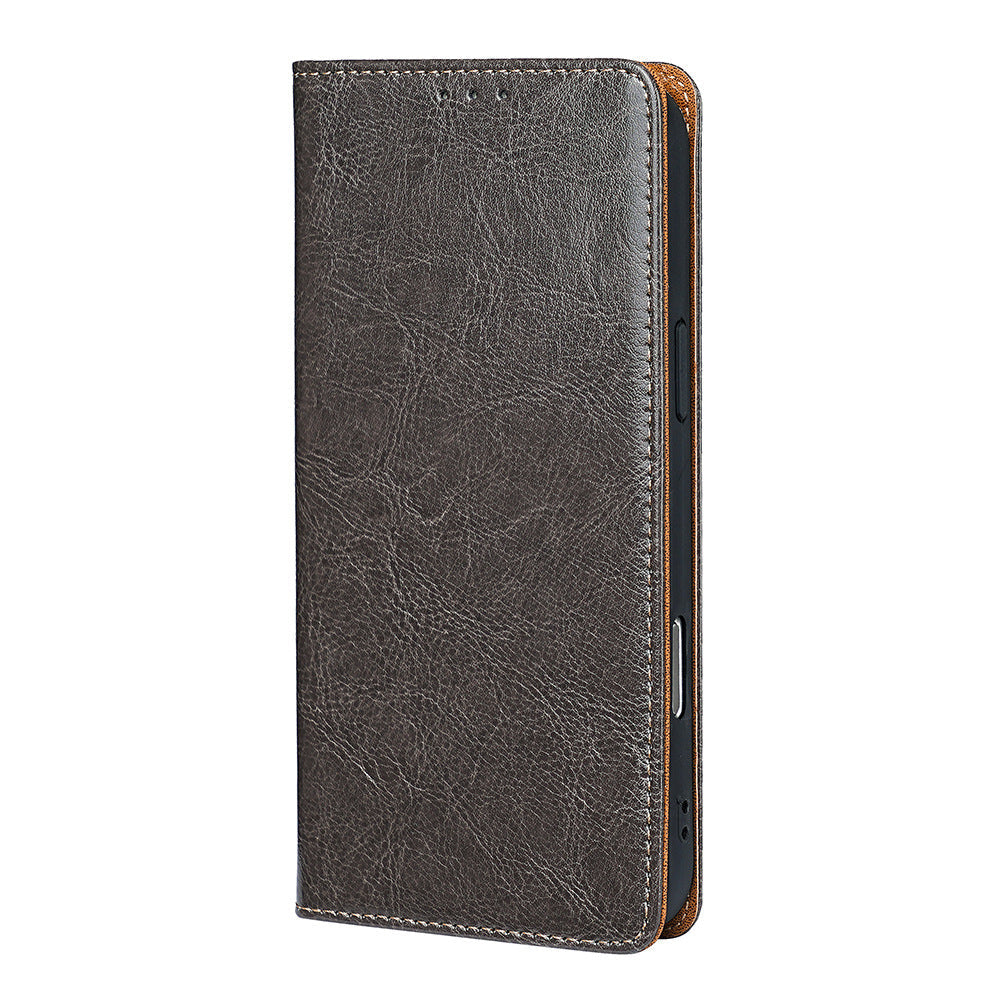 Étui portefeuille en cuir de vachette pleine fleur véritable