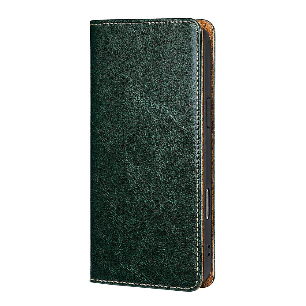 Étui portefeuille en cuir de vachette pleine fleur véritable