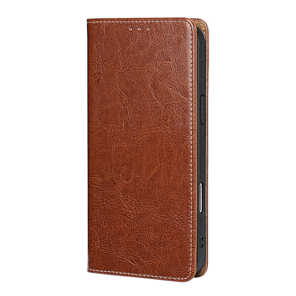 Étui portefeuille en cuir de vachette pleine fleur véritable