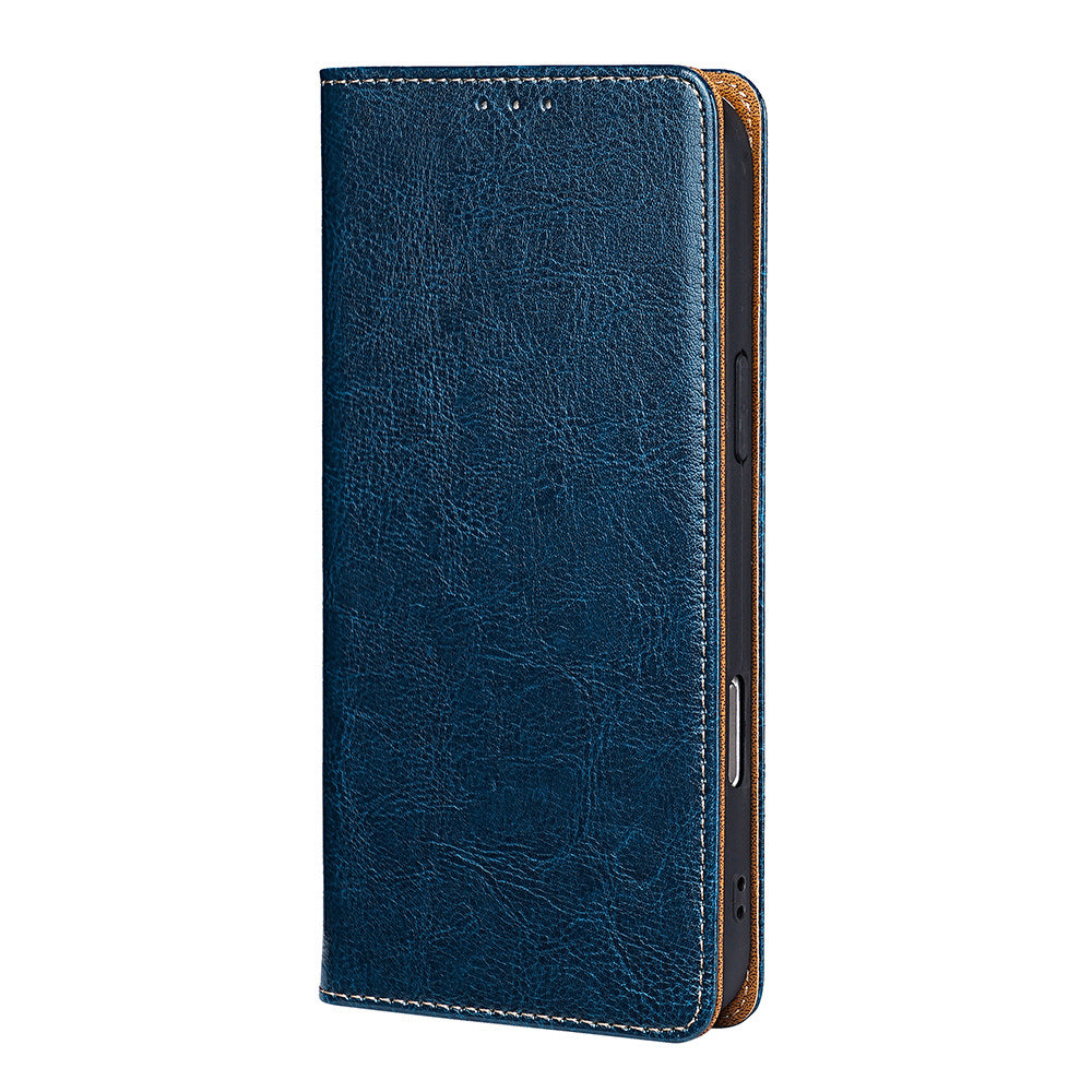 Étui portefeuille en cuir de vachette pleine fleur véritable