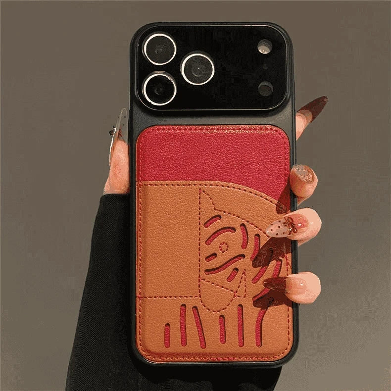 2026 Neue Premium-Leder-iPhone-Hülle mit Kartenfach – limitierte Auflage „Jahr des Pferdes“.