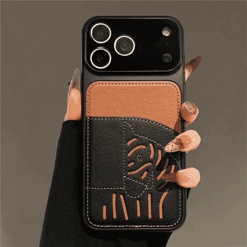 2026 Neue Premium-Leder-iPhone-Hülle mit Kartenfach – limitierte Auflage „Jahr des Pferdes“.